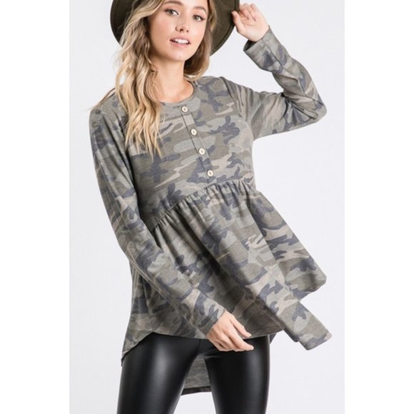 Long Sleeve Camo Baby Doll - Picture 5 of 6